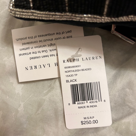 Ralph Lauren Northleigh Beaded Throw Pillow Black - Picture 3 of 5